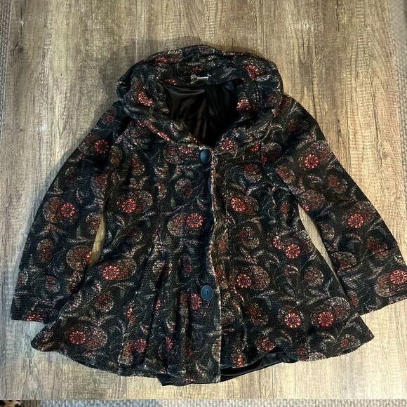Damee Inc Black Floral Jacket - Picture 1 of 6